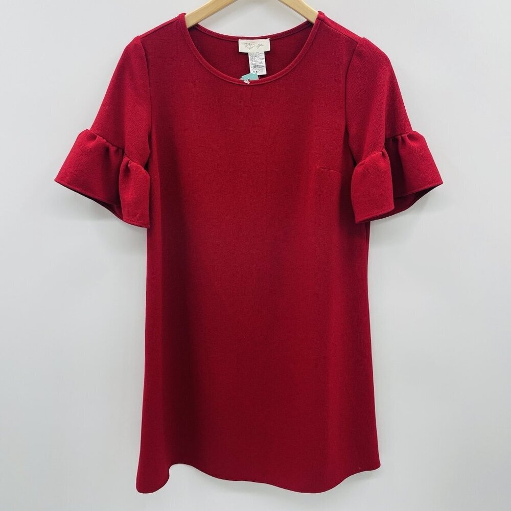 Stitch Fix x RD Style Womens Petite Small SP Ruffle Sleeve Sonya Dress in Red